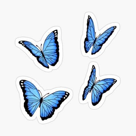 Light Blue Stickers, Blue Butterfly Sticker, Light Blue Butterfly, Blue Stickers, Happy Birthday Cards Diy, Blue Butterflies, Emoji Stickers, Redbubble Products, Pretty Lights