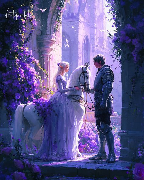 Knight Protecting Princess, Knight And Princess, Fairytale Aesthetic, Khalil Gibran, You Are My Life, Medieval Knight, Fairytale Art, Romantic Art, Gorgeous Art