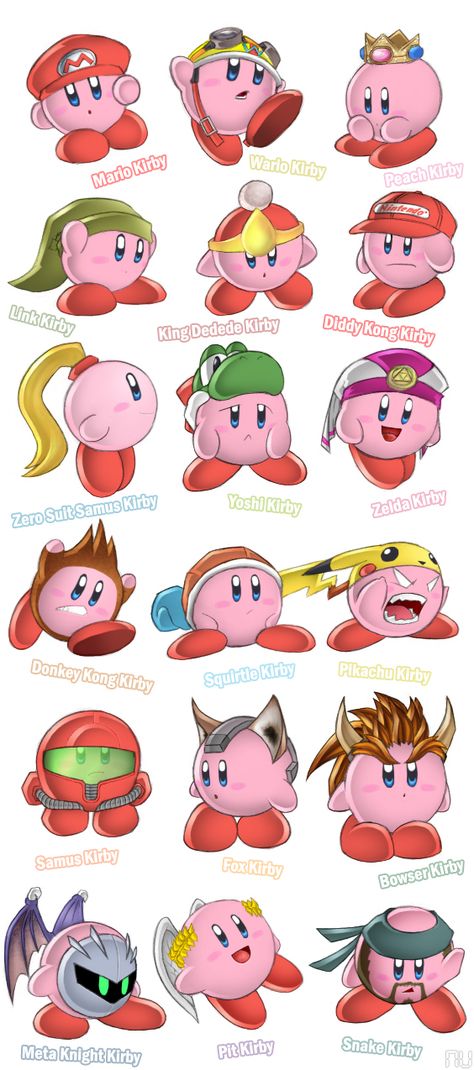 Kirby in Super Smash Bros. #Kirby #videogames #SSBB Kirby Different Forms, Super Smash Bros Kirby, Kirby Power Ups, Kirby And Peach, Kirby Knight, Kirby Transformation, Different Kirby Forms, Kirby Abilities, Kirby Powers