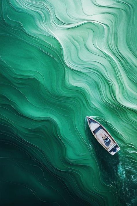 Breathtaking Emerald Ocean Aerial View Art Print | Custom Canvas Wall Art | Single White Boat Décor | Vibrant Home Décor | Digital Download by CustomCanvasCurators 🌊 Just got lost in the mesmerizing 'Emerald Ocean from Above' artwork! The serene emerald hues and fluid brushstrokes whisk you away to a tranquil haven. The lone white boat adds a touch of adventure amidst the peaceful seas. A perfect addition to any collection that aims to inspire contemplation and appreciation for the natural ... Under The Sea Artwork, Under Water Art, Waves From Above, Water From Above, Wave Dance, Water Model, Vibrant Home, Boat Decor, Abstract Ocean