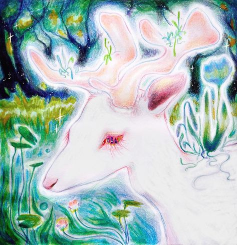 Mix Media Painting, Deer Art, Ap Art, Media Painting, Ethereal Art, Mix Media, Cool Art Drawings, Funky Art, Pretty Art