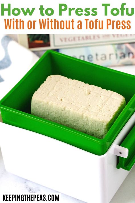 Learn how to press tofu in this step by step guide. You’ll have firm and crispy tofu in no time at all to enjoy in your favorite vegan recipes and vegetarian dishes! Pressing Tofu, Press Tofu, Tofu Press, Filling Salads, Cooking Tofu, Hearty Breakfasts, Plant Based Diet Meal Plan, How To Press Tofu, Crispy Tofu