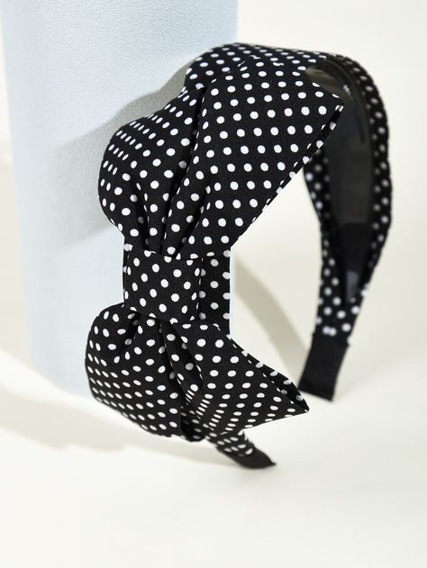 Multicolor Casual   Cotton Polka Dot Wide Headband Embellished   Women Accessories Embellished Headbands, Bow Decor, Wide Headband, Polka Dot Print, Dot Print, Polka Dot, Polka Dots, Dots, Women Accessories