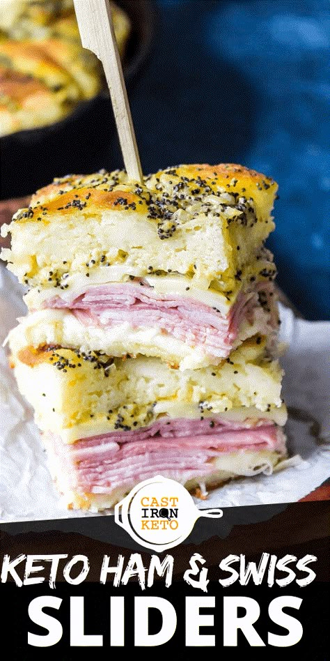 Crazy Sandwiches, Poppy Seed Sliders, Ham And Swiss Sliders, Hawaiian Bread, Ham Sliders, Ham And Cheese Sliders, Low Carb Sandwiches, Keto Bread Recipe, Ham And Swiss