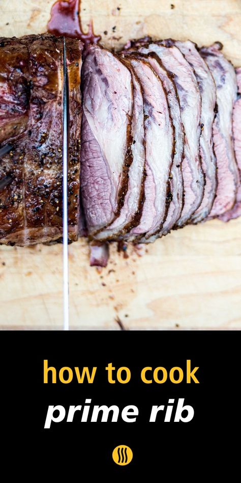 Prime rib is an expensive cut of meat, and a big time investment as well. But, get it right, and it makes an amazing Christmas dinner. All you need for juicy, tender prime rib is a good thermometer and these critical temps. Nail your holiday meal with our prime rib recipe stuffed with step-by-step instructions, tips and best prime rib practices. #primeribroast #cookingtips #cookinghacks #primerib #christmas #christmasdinner #primeribrecipe #recipe #holidaymeal #thermoworks #holidays #foodsafety Prime Rib Temperature, Prime Rib In Oven, Rib Roast Cooking Time, Prime Rib Roast Recipe Ovens, Prime Rib Cooking Times, Medium Rare Prime Rib, Bone In Rib Roast, Cooking Prime Rib Roast, Boneless Prime Rib Roast