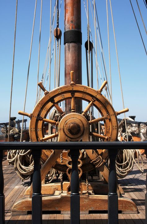 Ship's helm. / captain's wheel on a tall sailing ship , #Affiliate, #captain, #helm, #Ship, #wheel, #ship #ad Pirate Ship Wheel, Captains Wheel, Ship Helm, Boat Wheel, Navi A Vela, Old Sailing Ships, Sailing Vessel, Ship Wheel, Wooden Ship