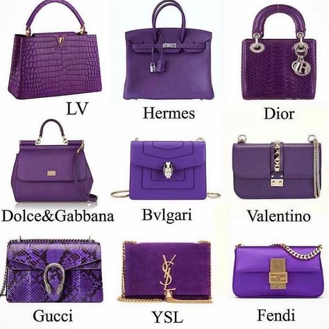 Hermes Fan Page on Instagram: “Which brand would you choose?💜💜 By @bagluxurycom” Handbag Aesthetic, Ysl Belt, Luxury Bags Collection, Aesthetic Purple, Purple Bag, Replica Designer Handbags, Chanel Purse, Luxury Purses, Dior Handbags