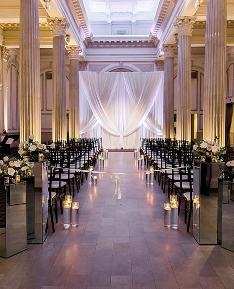 Wedding Decor Ceremony Indoor, Wedding Ceremony Setup Indoor, Modern Wedding Venue Ideas Indoor, Indoor Wedding Ceremony Decor, Wedding Ceremony Indoor, Ceremony Decorations Indoor, Wedding Ceremony Setup, Indoor Wedding Ceremony, Bride Vibes