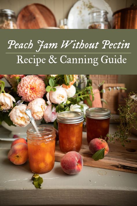 Delicious Homemade Peach Jam Recipe | Easy Preserves — Under A Tin Roof Easy Peach Jam Recipe Canning, Easy Peach Jam Recipe No Pectin, Peach Jam Recipe Canning No Pectin, Small Batch Peach Jam No Pectin, Peach Freezer Jam No Pectin, High Acid Foods, Pectin Recipes, Peach Jam Recipe, Canning Jam Recipes