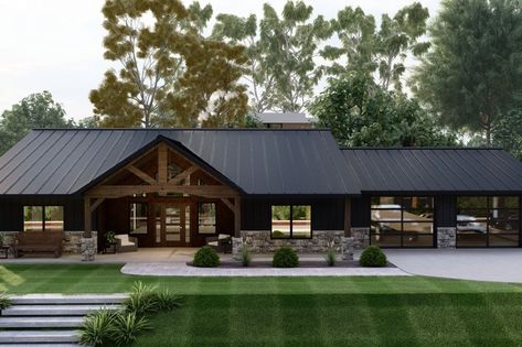 Country Craftsman House, Barn Plan, Barn Style House Plans, Country Craftsman, Ranch Style House Plans, Craftsman Style House, Barndominium Floor Plans, Craftsman Style House Plans, Ranch Style Homes