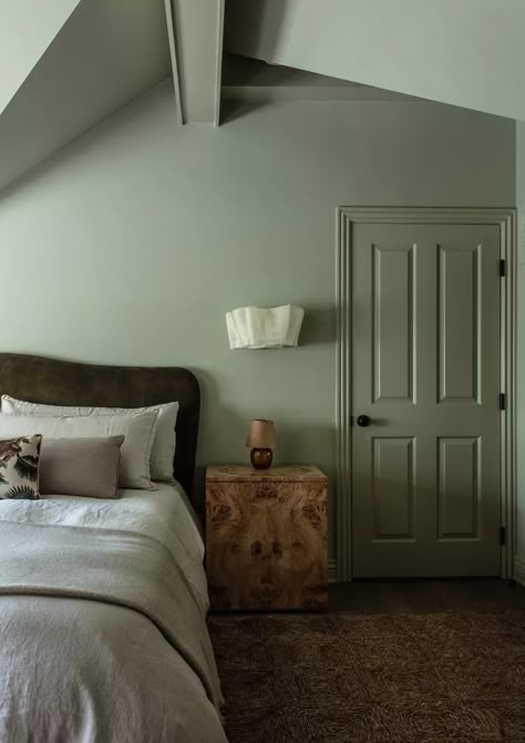 14 Sage Green Paint Colors These Design Pros Swear By Antique Sage Green Paint, Track Green Behr, Behr Cottage Hill, Dried Basil Benjamin Moore, Sw Olive Green Paint Colors, Sherwin Williams Chatroom Paint, Benjamin Moore Saybrook Sage Bedroom, Green Relaxing Bedroom, Bm Guilford Green