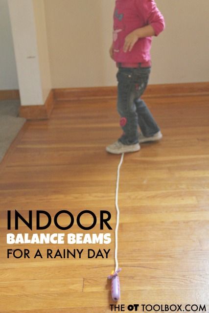 Some of our favorite ways to work on gross motor skills are with a simple balance beam.  With the start of warmer weather, the kids are constantly active and outdoors.  But sometimes, it’s impossible to get outside when the weather is rainy.  Other times, kids need a break from very hot temperatures.  It’s a great ... Read More about Indoor Balance Beam Ideas for a Rainy Day Balance Beam Activities, Beam Ideas, Rainy Day Activities For Kids, Motor Planning, Fun Indoor Activities, Gross Motor Activities, Movement Activities, Balance Beam, Indoor Fun