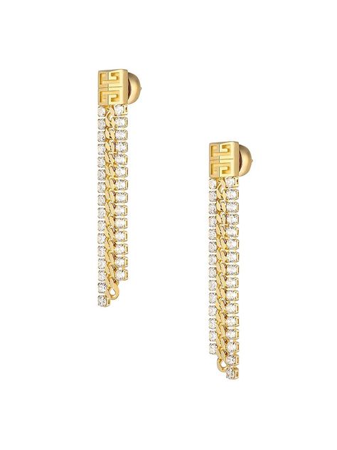 Find GIVENCHY 4g Crystal Earrings In Metal on Editorialist. 4G crystal earrings in metal with crystals. Pendant earrings in golden-finish metal with crystals 4G crystal line 4G piece in golden-finish polished and brushed metal Givenchy signature engraved on the back Sold by pair Matching bracelet and ring sold separately Composition: 100% brass Secondary material: 100% crystals Made in Italy. Givenchy. Color: Golden Yellow. Crystals Pendant, Givenchy Earrings, Givenchy Jewelry, Bracelet And Ring, Matching Bracelet, Brushed Metal, Metal Earrings, Matching Bracelets, Golden Yellow