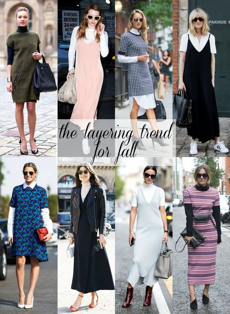 layering-trend-for-fall-2016-turtleneck-and-shirt-under-dresses-wardrobe-oxygen Turtleneck Under Dress Outfit, White Shirt Under Dress Outfit, Tshirt Under Dress, Under Dress Outfit, Dress Over Shirt, Shirt Under Dress Outfit, Turtleneck Under Dress, Dress Outfits Korean, Shirt Under Dress