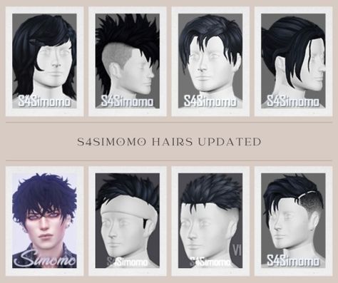 S4simomo Hairs Updated | 🏳️‍🌈Babolat85 Sims 4 Cc Finds Hair, Sims 4 Hair Male, Sims 4 Content, Sims 4 Cas Cc, Makeup Cc, Cc Shopping, Sims 4 Male, 80s Hair, Sims Building