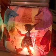 Cup Lantern Craft, Diy Fall Lanterns, Tissue Paper Jar Lanterns, Making A Lantern, Diy Fairy Lantern, Crafts With Tea Lights, Lantern Making For Kids, Luminary Bags Diy, Diy Lanterns For Kids