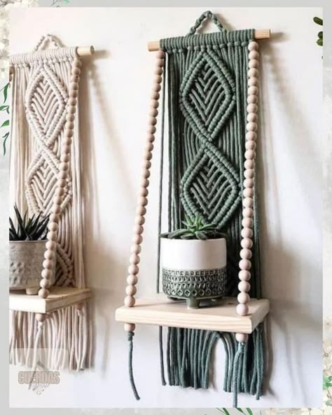 Macrame Shelf Hanging Shelves, Macrame Shelf Diy, Macrame Shelves, Macrame Hanging Shelf, Macrame Wedding Backdrop, Macrame Wall Hanger, Macrame Shelf, Macrame Wall Hangings, Macrame Plant Hanger Patterns