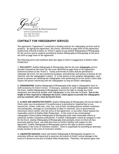 Freelance Videographer Contract - How to draft a Freelance Videographer Contract? Download this Freelance Videographer Contract template now! Simple Wedding Photography, Photography Contract Template, Photographers Contract, Wedding Photography Contract Template, Best Free Resume Templates, Wedding Photography Contract, Freelance Contract, Budget Template Free, Interior Design Template