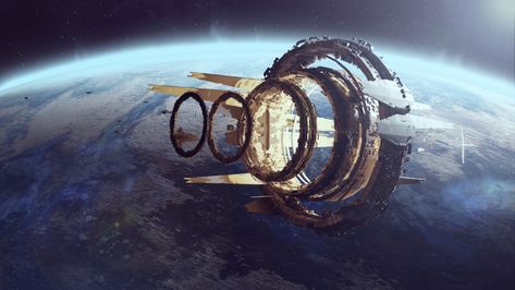 ArtStation - Space Station, Vladimir Buchyk Space Station Art, Sci Fi Spaceships, Starship Design, Fiction Idea, Arte Robot, Spaceship Art, Spaceship Concept, Spaceship Design, Futuristic Cars