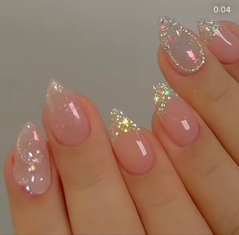 Sparkly Nail Designs, Glittery Nails, Nails Design With Rhinestones, Valentine Nails, Her Nails, Gem Nails, Sparkly Nails, Uñas Acrilicas, Classy Nails