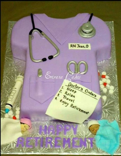 . Nurse Retirement Cake, Medical Cake, Doctor Cake, Nursing Cake, Retirement Cake, Medical Profession, Cakes Inspiration, Designer Cakes, Gateaux Cake