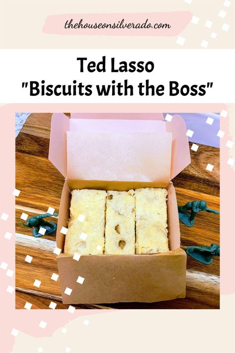 Biscuit With The Boss, Biscuits With The Boss, Ted Lasso Biscuits, Warner Bros Discovery, Gourmet Ice Cream, Bar Desserts, Buttery Shortbread Cookies, Shortbread Bars, Ted Lasso