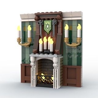 Lego MOC Fireplace idea | Hannibal Joost | Flickr Lego Castle Interior, Lego Halloween Ideas, Lego Fireplace, Lego Castle Ideas, Lego Build Ideas, Lego Moc Ideas, Lego Ideas To Build, Lego Harry Potter Moc, Lego Haunted House