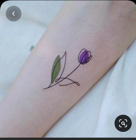 Small Colorful Tattoos, Tulip Tattoo, Chic Tattoo, Mom Tattoo Designs, Small Hand Tattoos, Cool Small Tattoos, Subtle Tattoos, Elegant Tattoos, Minimal Tattoo