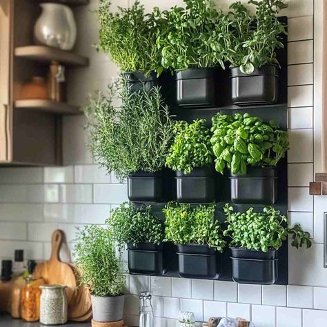 21 Budget-Friendly Kitchen Wall Decor Ideas You’ll Love Kitchen Herb Wall, Kitchen Wall Decor Ideas, Vintage Kitchen Signs, Ceramic Wall Art Tiles, Woven Wall Baskets, Herb Wall, Kitchen Shelf Decor, Framed Botanical Prints, Charming Kitchen