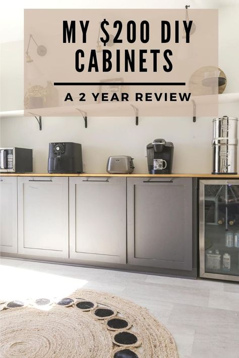 diy kitchen cabinets makeover for butler pantry Cabinets On A Budget, Types Of Cabinet Doors, Style Kitchen Cabinets, Diy Wood Countertops, Shaker Style Kitchen Cabinets, Skoolie Conversion, Kitchen 2022, Shaker Style Kitchen, Cabin Office