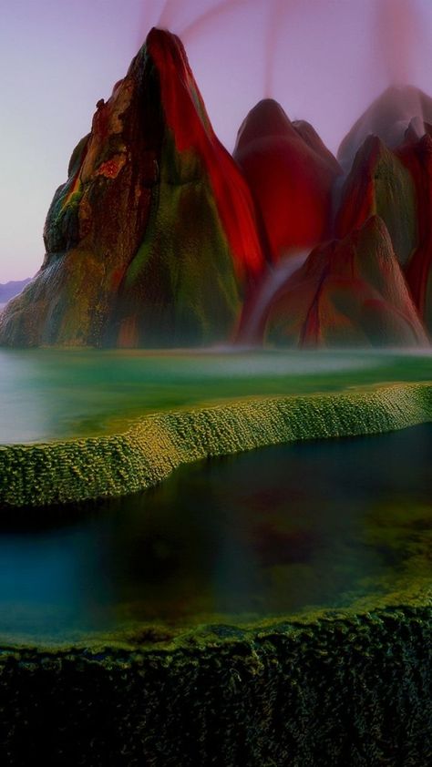 Fly Geyser Nevada, Fly Geyser, Iceland Landscape, Wallpaper Sky, Chic Wallpaper, Wallpaper Earth, Nevada Usa, Hd Wallpaper Iphone, Unique Wallpaper