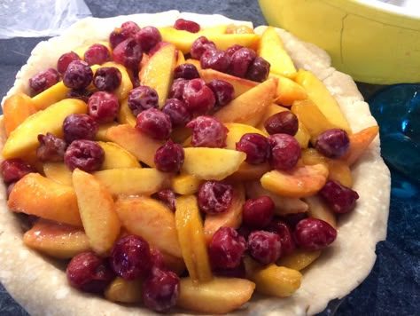 Peach And Cherry Pie, Peach Cherry Pie, Cherry Recipes Dinner, Tart Cherry Pie Recipe, Tart Cherries Recipes, Sour Cherry Recipes, Berry Pie Filling, Cherry Pie Filling Recipes, Sour Cherry Pie