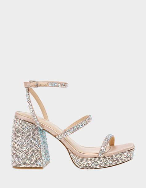 Blue By Betsey Johnson, Sparkly Heels, Evening Sandals, Rhinestone Sandals, Rhinestone Heels, Platform Heels Chunky, Platform Sandals Heels, Womens Shoes High Heels, Betsy Johnson