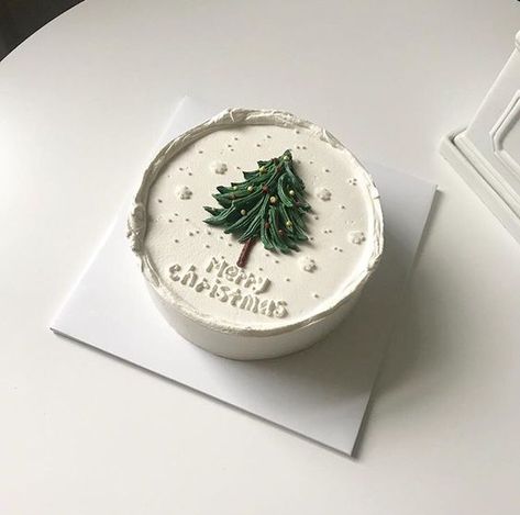 Christmas Cake Designs, Korean Cake, Xmas Cake, Pretty Birthday Cakes, Cute Birthday Cakes, Just Cakes, Pretty Cakes, Pavlova, Cute Cakes