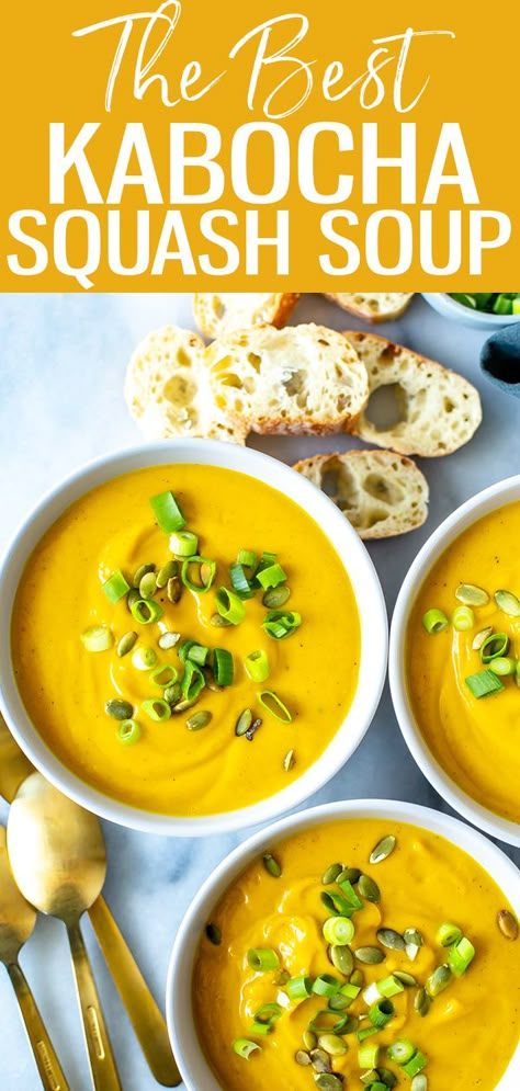 Roasted Kabocha Squash Soup, Squash Recipes Kabocha, Kabocha Squash Recipe Soups, Kobacha Squash Soup, Red Kabocha Squash Recipe, Kombucha Squash Soup, Green Kabocha Squash Recipe, Stuffed Kabocha Squash Recipe, Kobucha Squash Soup