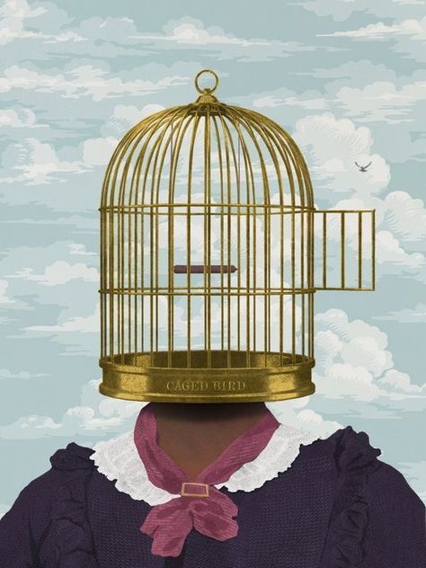 Freedom Bird, Bird In A Cage, Caged Bird, The Caged Bird Sings, Collage Board, Surrealism Art, Apartment Art, Bird Artwork, Painting Furniture