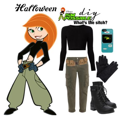 Kim Possible Cheerleader Costume, Kim Possible Outfit, Kim Possible Halloween Costume, Kim Possible Costume, Disney Challenge, Black Halloween Dress, Disney Halloween Costumes, Last Minute Costumes, Disney Inspired Outfits