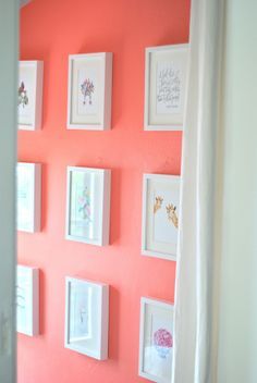 benjamin moore fan coral | luxe + lillies paint color: benjamin moore "coral gables" for an ... Coral Paint Colors, Coral Living Rooms, Coral Interior, Washable Wallpaper, Room Accent Wall, Coral Walls, Coral Wallpaper, Benjamin Moore Paint, Bedroom Paint Colors