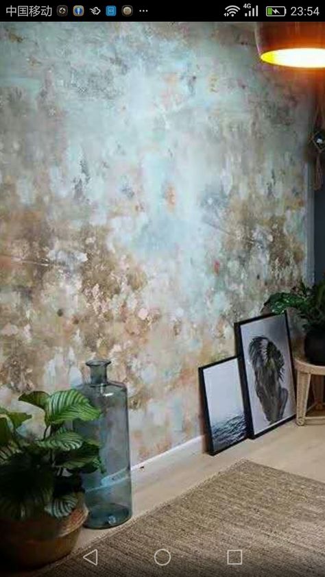 Distressed Concrete Floors, Rustic Textured Walls, Diy Wall Painting Techniques, Faux Concrete Wall, Patina Wall, Joshua Tree House, Interior Murals, Painted Concrete Floors, Wall Painting Techniques