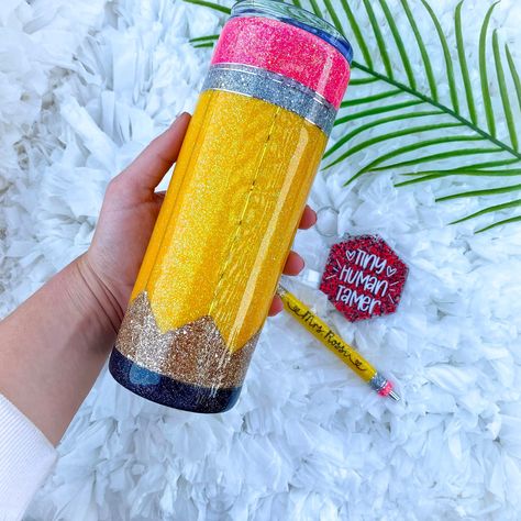 Pencil Tumbler, Teacher Photo, Glitter Tumbler Cups, Nursing Teacher, Tumbler Photos, October 1st, Team Board, Gift Inspiration, Shop Gift