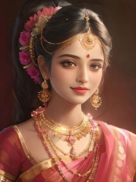 Radha Rani Anime, Shri Radha Rani, Ma Lakshmi, Indian Culture And Tradition, Shri Radha, Shri Radhe, Art Outfit, Dresses Traditional, Krishna Wallpapers