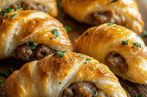 Sausage Cream Cheese Crescents Chipped Beef Cheese Ball, Sausage Cream Cheese Crescent Rolls, Sausage Cream Cheese Crescents, Beef Cheese Ball, Sausage And Cream Cheese, Sausage Cream Cheese, Cheese Ball Recipe, Cream Cheese Crescent Rolls, Crescent Recipes