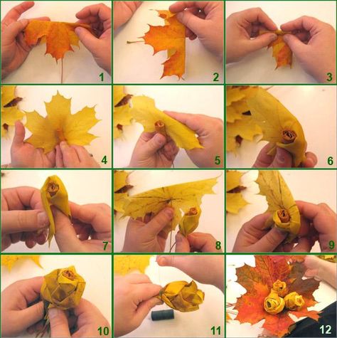 Buttonholes Leaves How To Make Rose, Easy Diy Decor, Rose Tutorial, Trendy Flowers, Crafts For Kids To Make, Diy Hair Bows, Fall Diy, Kids Art Projects, Flower Crafts