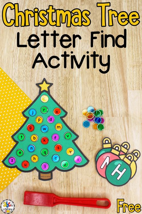 Christmas Language Arts Activities Preschool, Christmas Labeling Kindergarten Free, Winter Letter Recognition Preschool, Preschool Christmas Center Ideas, Holiday Literacy Centers Kindergarten, Alphabet Ornaments Diy, December Stations Kindergarten, Christmas Centres Kindergarten, Preschool Elf Activities