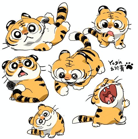 Tiger Cartoon, 3d Karakter, Tiger Cubs, Tiger Drawing, Tiger Illustration, Cute Tigers, Tiger Art, Mascot Design, Cartoon Character Design