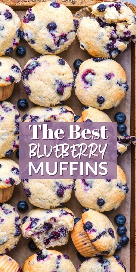 Blueberry Muffins With Frozen Berries, Frozen Blueberry Desserts, Tall Muffins, Mini Muffins Recipes, Home Made Muffins, Recipes With Blueberries, Holiday Muffins, Perfect Blueberry Muffins, Blueberry Muffins Easy