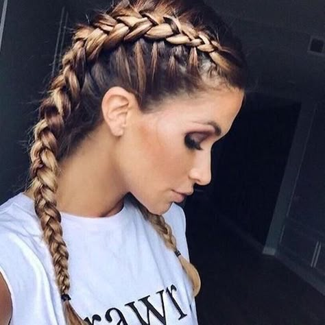 Scalp Plaits, Damaging Hairstyles, Non Damaging Hairstyles, Plaits Hairstyles Tutorial, Plait Hair Up, Boxing Hairstyles, 2 Plaits, French Plait Hairstyles, Plait Hair