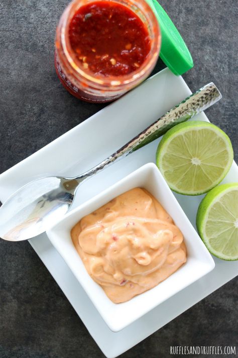 Chili lime garlic aioli Garlic Lime Aioli, Lemon Pepper Aioli, Chili Aioli Recipe, Jalapeno Lime Aioli, Lime Aioli Recipe, Sweet Chili Aioli, Spicy Garlic Aioli, Battered Shrimp, Teriyaki Turkey