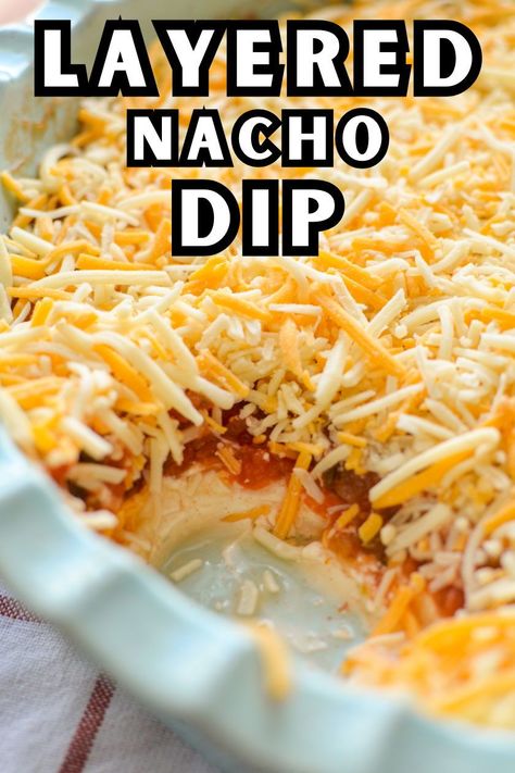 Taco Chip Dip Recipes, Nacho Dip With Cream Cheese Ground Beef, Easy Nacho Dip Recipes, Easy Mexican Dips For A Party, Mexican Salsa Dip, Hot Nacho Dip, Best Tailgating Recipes, Foods For Football Party, Taco Sour Cream Dip