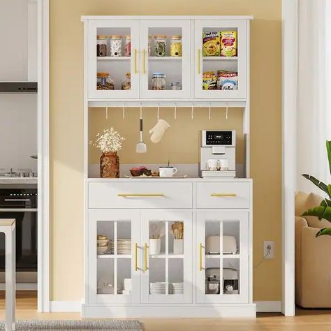 Antique hutch in kitchen